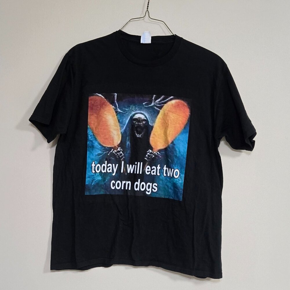 Today I Will Eat 2 Corndogs T Shirt Mens XL